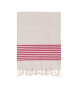 Bello Turkish Towel Nine Stripes Linen Red Handwoven Peshtemal, 39 x 66.... - £54.89 GBP