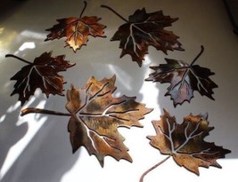 Maple Leaves (Set of 6) - Metal Wall Art - Copper Size Varies Per Piece - £30.35 GBP