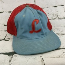 New Era Vintage Ball Cap Hat L Monogrammed Blue Red FLAW Snapback - $14.84