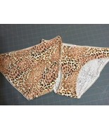 Lot 2 Victoria&#39;s Secret bikini panty Cotton leopard animal print sz M me... - £17.86 GBP
