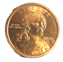 2000 P Sacagawea One Dollar Coin US Liberty Golden Color - £18.40 GBP