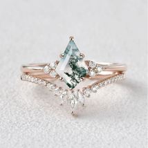 Antique Green Moss Agate 925 Solid Sterling Silver Gemstone Ring, Handmade ring - £39.28 GBP