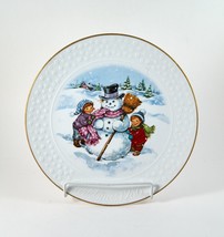 Christmas Avon Plate &quot;A Child&#39;s Christmas&quot; 22k Gold Trim Porcelain Vtg 1986 Box - £7.41 GBP