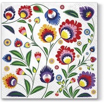 4pcs Decoupage Napkins, 33x33cm, Folk, Flowers, Colorful Flowers, Serviette - £3.51 GBP
