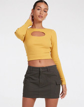 Motel Rocks Zehra Top IN Rippen Yolk Gelb (MR47) - £16.55 GBP