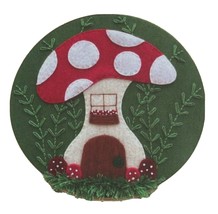 Stitching Felt Appliqué Hoop Kit 8&quot; Mushroom Manor Toadstool House Windo... - $303.15 MXN