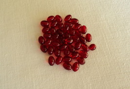 One Package of 80 Craft Sewing Jewelry 1/4&quot; Oval Dark Red Beads -Free Sh... - €3,48 EUR