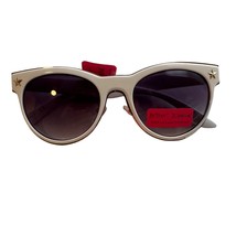 Betsey Johnson Statement Round White On Gold Sunglasses Shades Womens One Size - £20.09 GBP