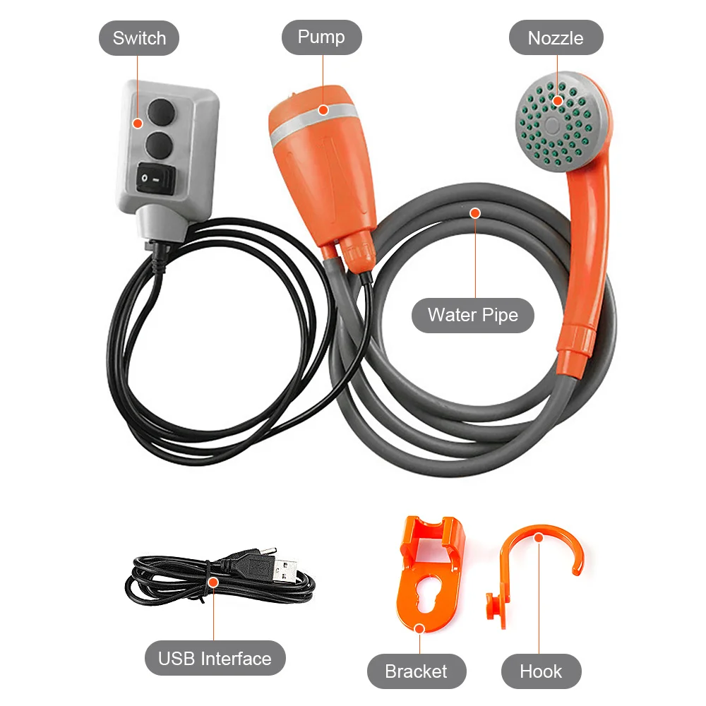 Sporting Portable Camping Shower Outdoor Camping Shower Pump Rechargeable Shower - £39.07 GBP