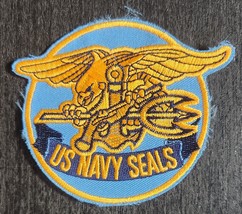 U.S. NAVY SEALS 4&quot; EMBROIDERED PATCH, EAGLE, TRIDENT, BLUE AND GOLD - $93.77 MXN