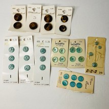 Vtg Buttons 11 Carded Le Chic Vogue Streamline La Petite Lite Blue 34 Buttons - £14.98 GBP