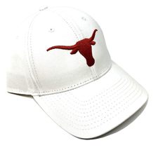 National Cap MVP Texas Longhorns Mascot Logo Solid White Curved Bill Adjustable  - £21.20 GBP