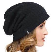 Womens Knit Slouchy Beanie Ribbed Baggy Skull Cap Turban Winter Summer Beret Hat - £22.77 GBP