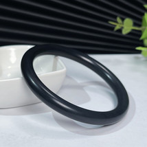 Natural Certified Exquisite Black Mutton Fat Hetian Nephrite Bangle 59MM - $422.99