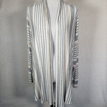 Soft Surroundings Open Front Cardigan PL Pastel Striped Beach Lagenlook - $24.88