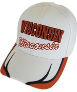 Wisconsin Block and Script Lettering Baseball Cap with Embroidered Bill ... - $27.28 CAD
