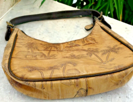 Sunset Cove island life handbag purse palm trees huts bamboo look - $657.09 MXN