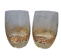 2 Baileys Holiday Cheer Cocktail Polka Dot Drink Glasses Set with Design BB - £18.97 GBP