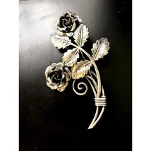 Vintage 925 Sterling Silver Mid-50s Floral Brooch - $56.93