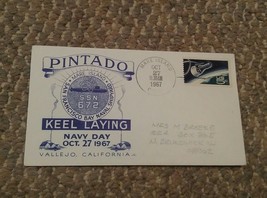 000 Pintado SSN 672 Keel Laying NAvy Day 1967 Vallejo CA 5 Cent Stamp Ma... - £6.27 GBP