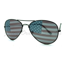 USA Flag Lens Pilot Sunglasses American flag Red White &amp; Blue - £8.81 GBP