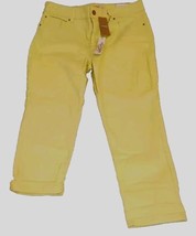 Chico&#39;s Platinum Ankle Jeans Pale Lime Green Slim Crop Roll Cuff Womens ... - $39.95