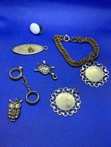 Vintage Jewelry Owl Turtle Ring Shaped Charms Pendants &amp; More DIY Craft Supplies - £1.85 GBP