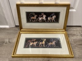 Nancy H. Strailey 2 Prints Carousel Horse SIGNED NUMBERED Framed Matted 9 X 11&quot; - £262.92 GBP
