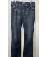 Rock And Republic Women’s Mid Rise Embroidered Logo Blue Denim Wide Leg ... - $40.99 CAD