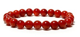Stunning Red Carnelian Beads Bracelet - Perfect Spiritual &amp; Healing Practices - £23.69 GBP