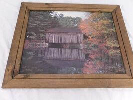 Large  rustic double framed photograph, Peaceful Pass by a calm River 10... - $17.25