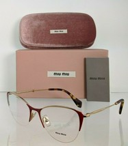 Brand New Authentic Miu Miu Eyeglasses VMU 50O UA4 - 1O1 Red &amp; Gold Frame - £101.56 GBP