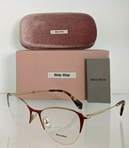 Brand New Authentic Miu Miu Eyeglasses VMU 50O UA4 - 1O1 Red &amp; Gold Frame - £103.00 GBP