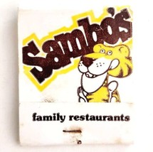 Sambo&#39;s Family Restaurant Vintage Matchbook Tiger Matches Unstruck E19F - £23.50 GBP