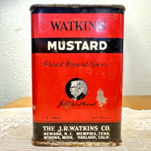 1930&#39;s Vintage Watkins Mustard Tin Kitchen Decor Storefront Prop - $12.00