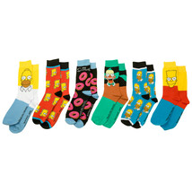 The Simpsons Assorted Characters Men&#39;s 6-Pair Pack of Crew Socks Multi-C... - £18.31 GBP
