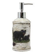 Ebros Rustic Black Bear Faux Birch Liquid Soap Or Lotion Pump Dispenser - $502.26 MXN