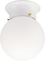 60 Watt Interior Ceiling Fixture With Glass Globe, Westinghouse, White Finish. - $31.98