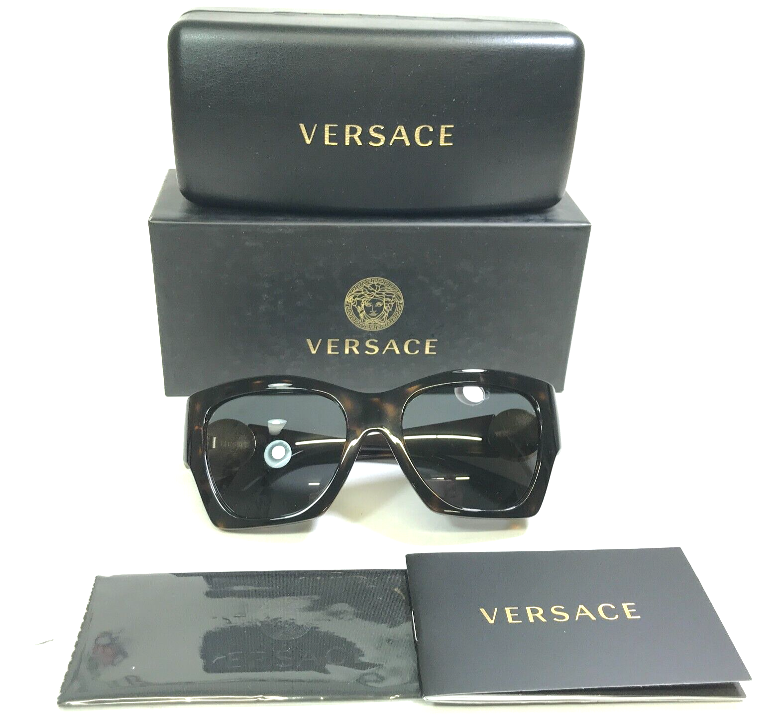 Primary image for Versace Sunglasses MOD.4452 108/87 Brown Tortoise Medusa Logo Frames 54-19-135