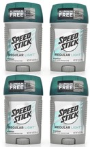 Lot of 4 SPEED STICK Regular Light Deodorant 1.8oz Solid Aluminum Free 24 hr - £13.75 GBP