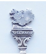 Collector Souvenir Spoon Iceland Reykjavik Island Map Figural - £15.97 GBP