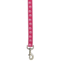 Casual Canine Two-Tone Pawprint Dog Leads 6 ft x 1 in Pink - $866.32 MXN