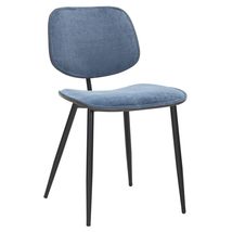 Mid-Century Fabric, Bentwood and Metal Side Chair, Set of 2 - Blue, Walnut and B - $409.63