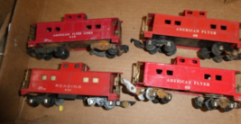 Lot of 4 Vintage S Scale American Flyer Reading AF Caboose Cars TLC or Parts - £17.12 GBP