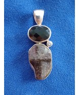 925 Sterling Silver Starborn Carved Cross Crucifix Stone Topaz Pendant  - $39.99