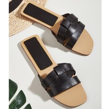 Women New School Flip Flops Sandals Fashion Open Toe Weave Design Beach Slides S - £30.69 GBP