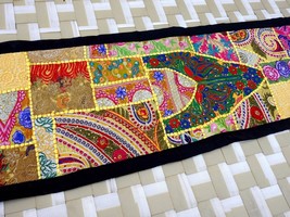 Table Runner Wall Tapestry Hanging Embroidered Vintage Bohemian Patchwork LR23 - £19.15 GBP