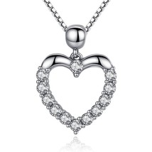 BAMOER New Authentic 925 Sterling Silver Female Heart Pendant Necklace High Qual - $24.33