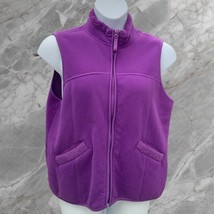 Coldwater Creek Sleeveless Solid Purple Full Zip Hip Pockets Fleece Vest... - £26.95 GBP