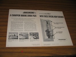1958 Print Ad Champion Marine Spark Plugs Boating, Fishing, Water Skiing - £8.58 GBP
